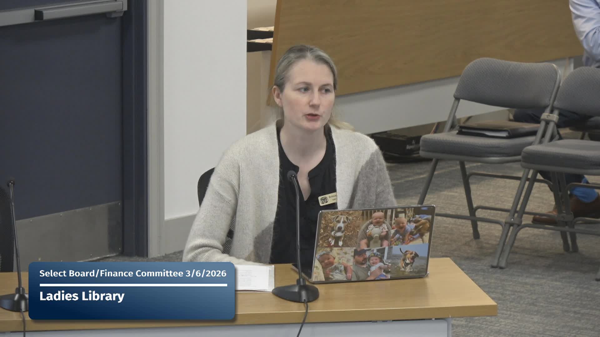 Library Director Brittany Taylor presents her FY27 budget to the 03-06-2026 joint meeting of the Brewster Select Board and Fincance Committee