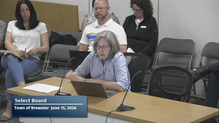 Resident, Kim Pearson, presenting her public comment to the Brewster Select Board, at their June 15, 2026 meeting.
